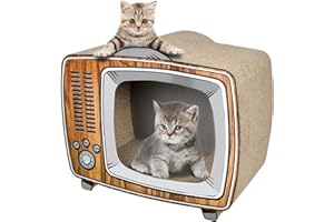 FluffyDream TV Cat Scratcher Cardboard Lounge Bed, Cat Scratching Board, Durable Board Pads Prevents Furniture Damage