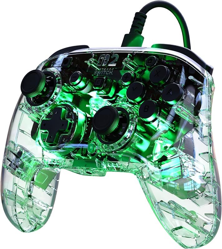 Afterglow Transparente Manette de gaming RGB filaire Sous licence officielle pour Nintendo Switch 2