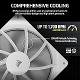Corsair RS140 140mm PWM Fan Daisy-Chain Low-Noise Magnetic Dome Bearing White view 3