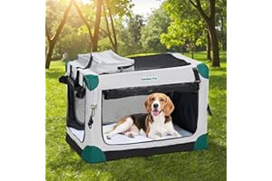 Gardner Pet Soft Collapsible Dog Crate - 30 Inch Portable Travel Dog Crate for Small/Medium Dogs Indoor & Outdoor, 3-Door Pet