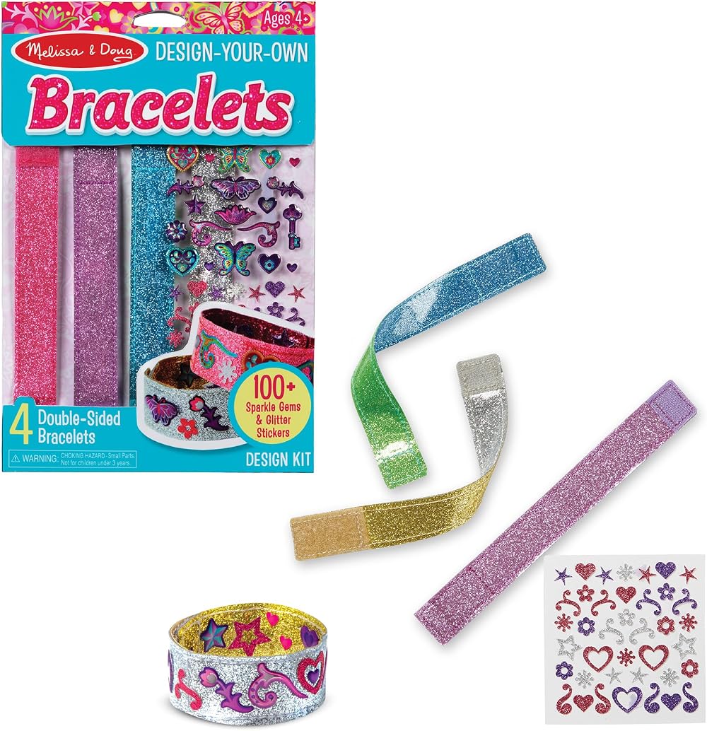 Melissa & Doug Design-Your-Own Bracelets with 100+ Sparkle Gems