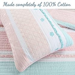 Cozy Line Home Fashions Light Pink Blue Ruffles