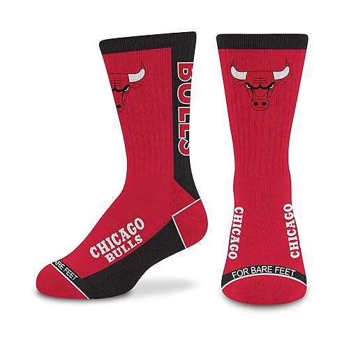 For Bare Feet NBA CHICAGO BULLS MVP Crew Sock Team Color YOUTH