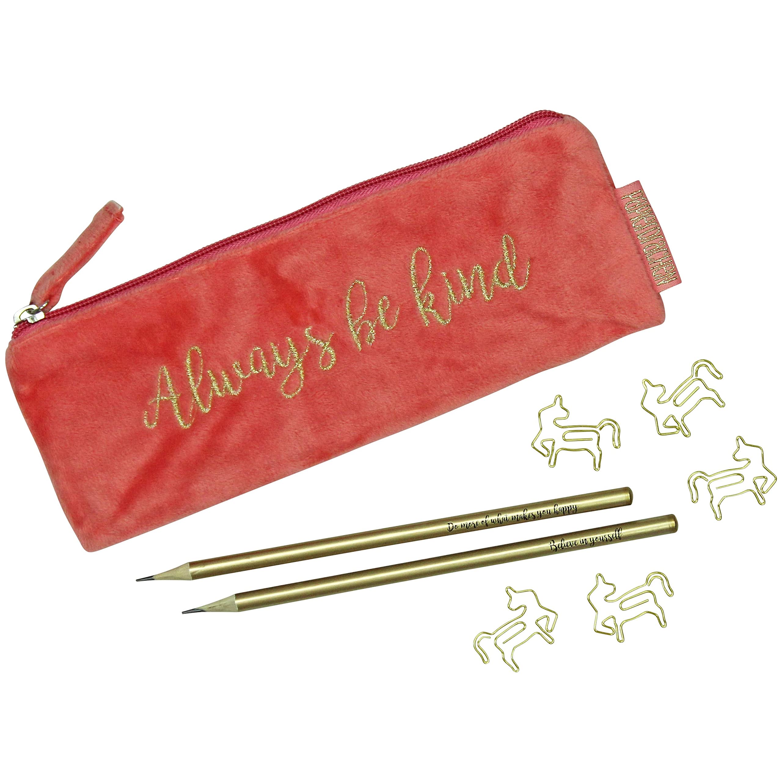 Velvet Pencil Case, coral, pencil case