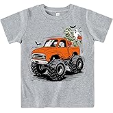 Boys Girls Halloween Shirts Toddler Short Sleeve Monster Truck Boo Ghost Dino Pumpkin Tee Tops T-Shirts 2-7 Years