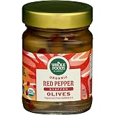 Whole Foods Market, Organic Red Pepper Stuffed Olives, 4.23 Ounce