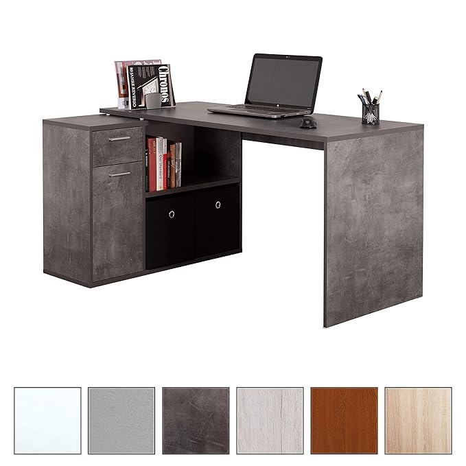 RICOO Schreibtisch Bürotisch WM083-BG Arbeitstisch Eckschreibtisch