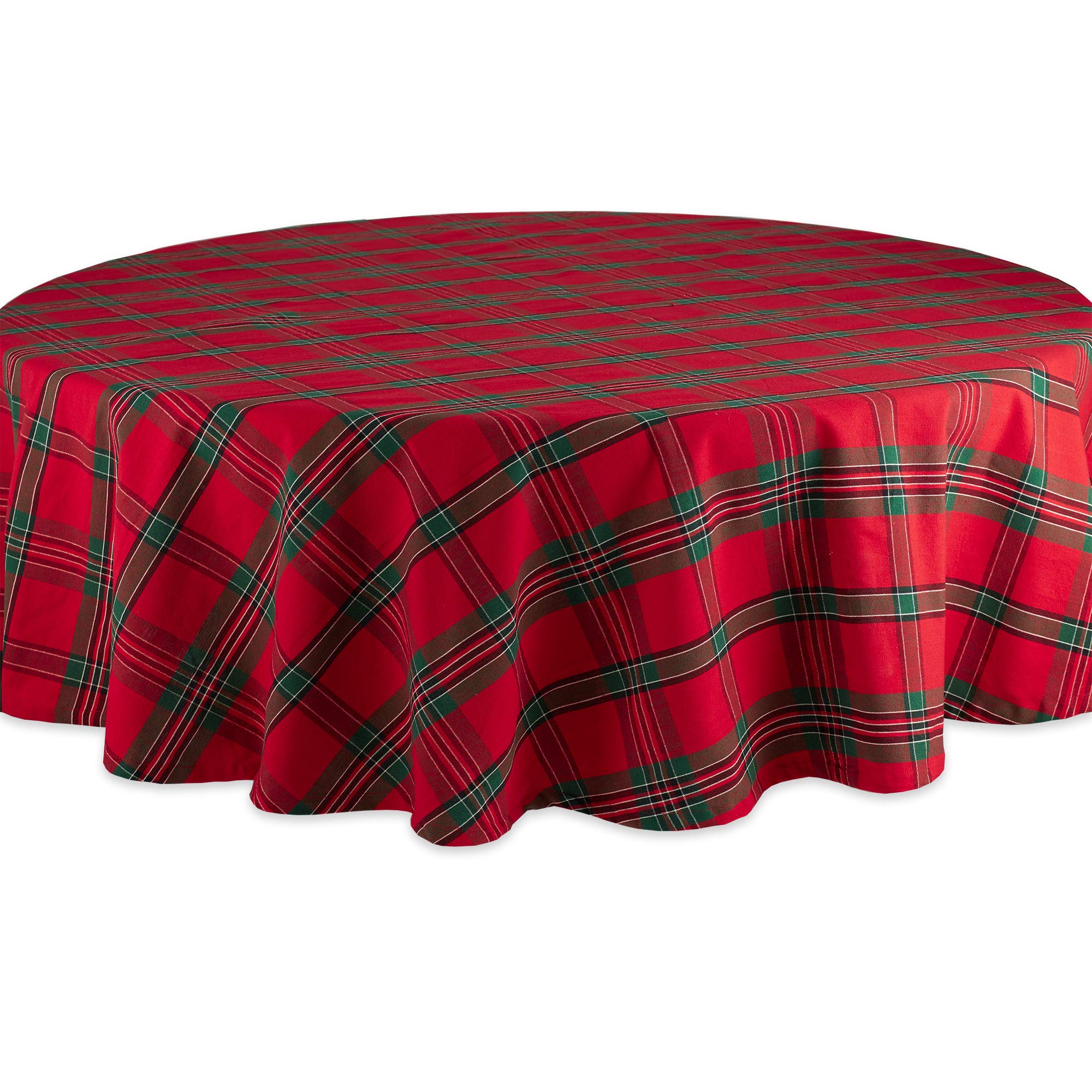 DII Kitchen Décor, Cotton, Red & Green, Holiday Tablecloth, 70" Round — image 1