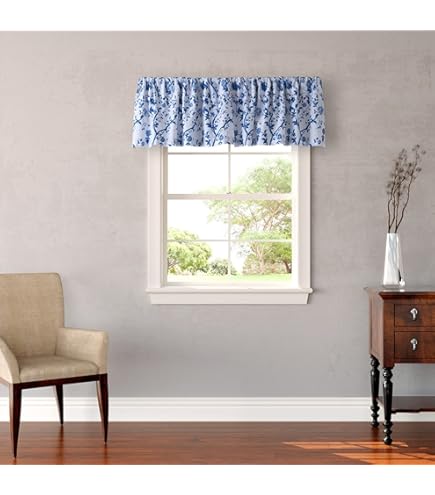 Amazon.com: Laura Ashley - Cotton Valance, Rod Pocket Window