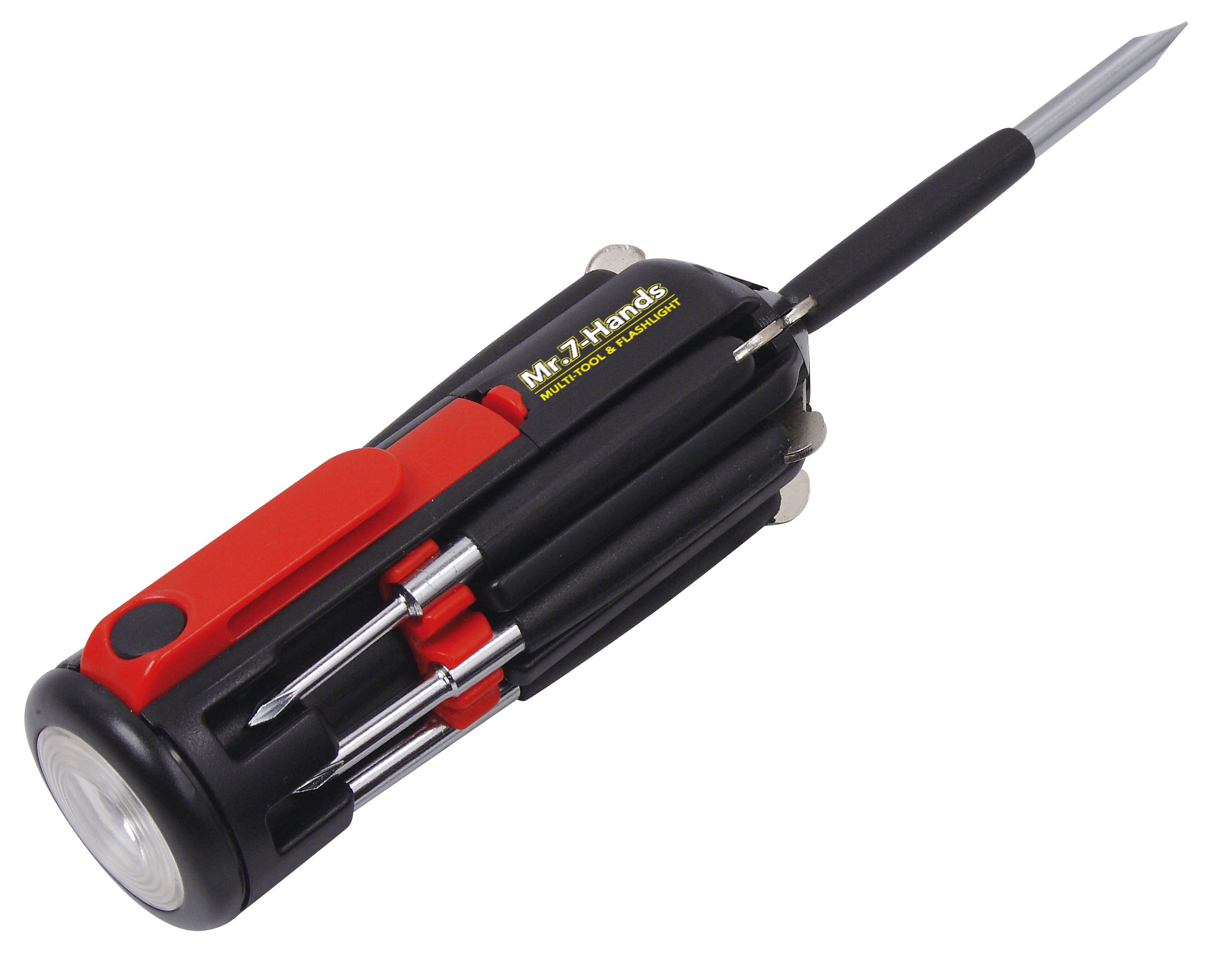 Apollo Tools Original Mr. 7-Hands, Multi Screwdriver Hand Tool, All in One Patented Screwdriver, 8 Screwdrivers in 1 Tool with Worklight and Flashlight - DT1719