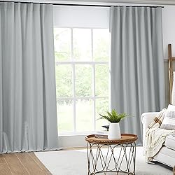 100% Blackout Window Curtain Panels, Back Tab Rod