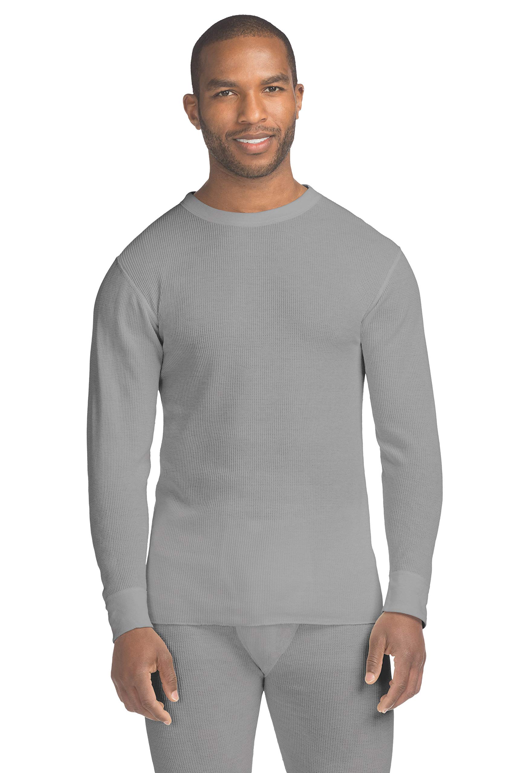 Hanes Mens Waffle Knit Thermal Crew Neck Long Sleeve T