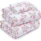 RUVANTI 100% Cotton Sheets – Twin XL Size Percale Bedding, Cooling & Breathable Floral Design, Durable with a Crisp, Soft & Comfortable Feel, 16" Deep Pocket, 3-Piece Set, Bloomex