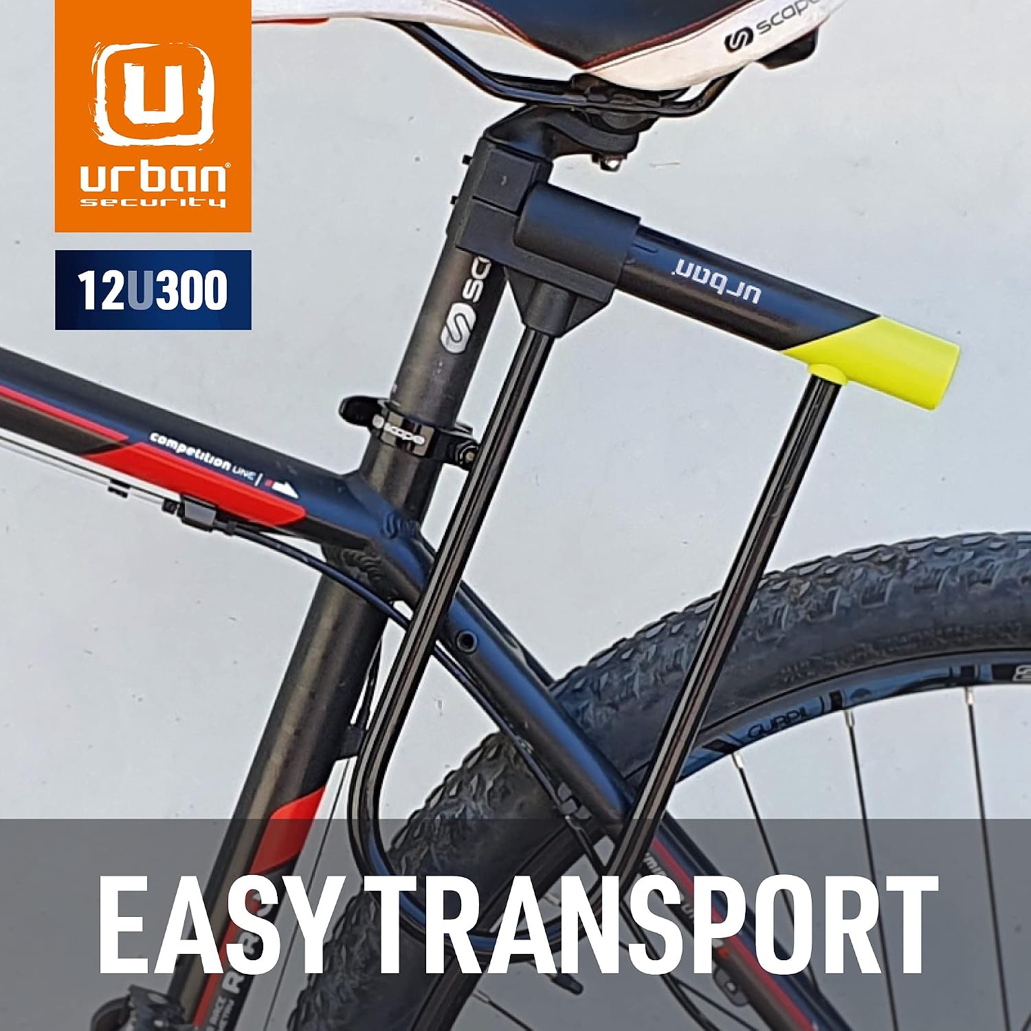 urban 12U300 High Security Bicycle U Lock, Lightweight & Wide 15mm/0.59in Hardened Steel Shackle, Double Locking Mechanism - Image 5