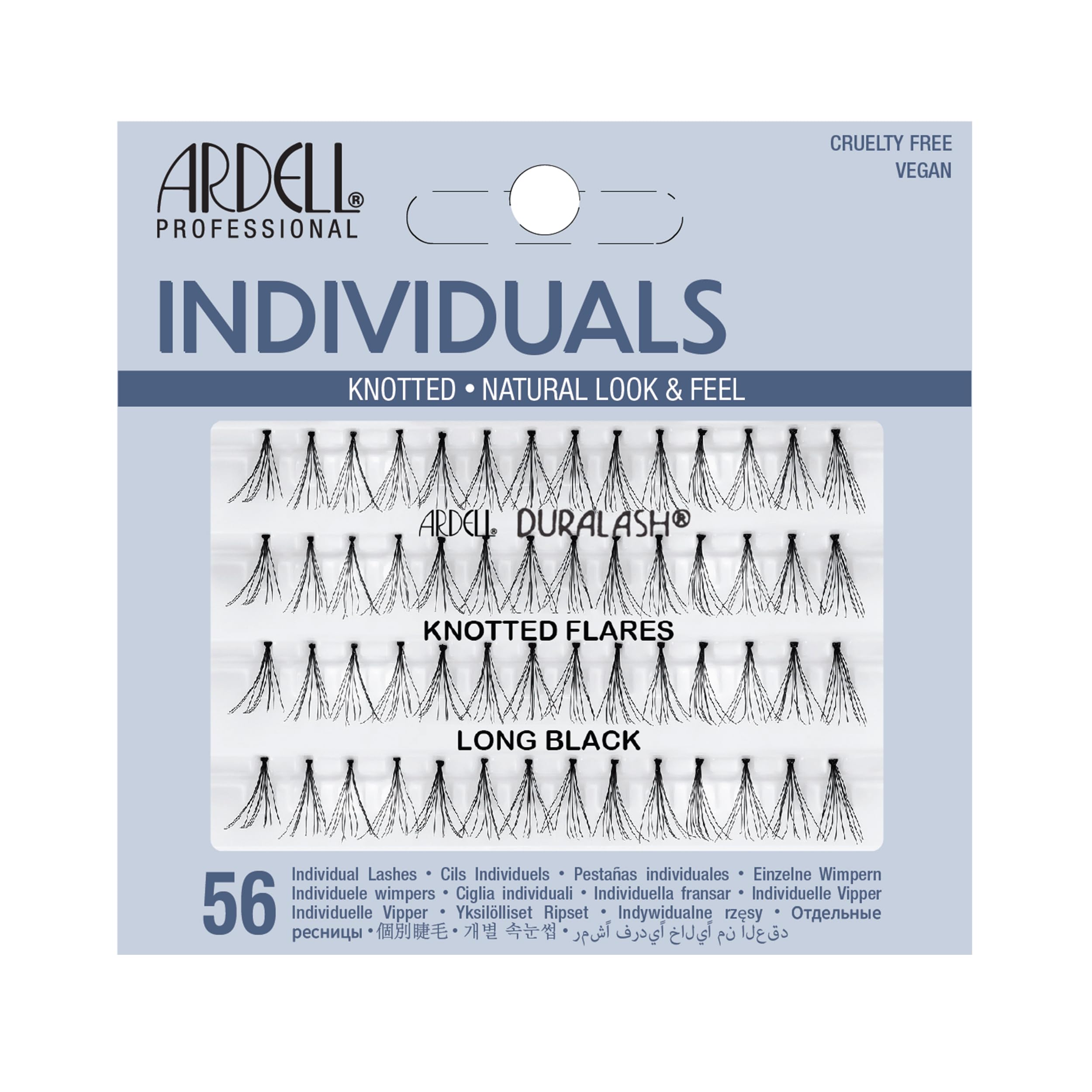 Ardell False Lashes Duralash Individual Flare- Knotted, Long Black