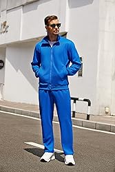 COOFANDY Blue Track Suit For Men Set Long Sleeve