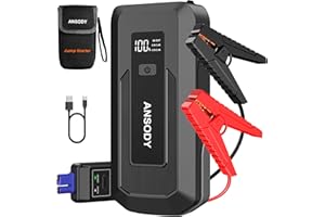 3000A Peak Car Battery Jump Starter(Up to 10L Gas or 8L Diesel Engine), Battery Booster Pack with Jump Leads, Built-in LED Fl