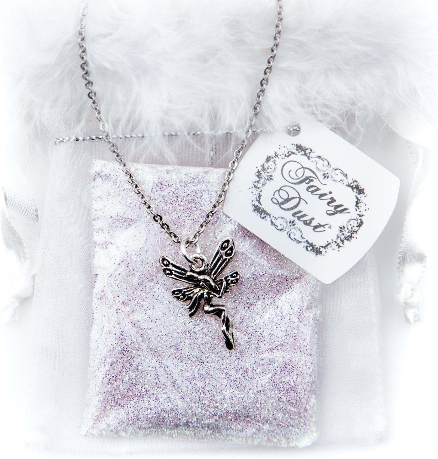 Fairy Dust Pouch with Alabaster Pearl Fairy Glitter & Fairy Necklace