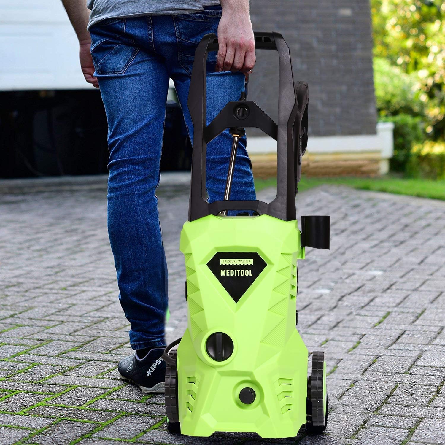Homdox 2500 PSI, 1.5GPM Pressure Washer Electric Power Washer With 4 Nozzles, Longer Cables and Hoses, for Cleaning Cars, Driveways, Garden (Green) : Garden & Outdoor