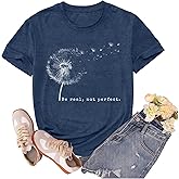 sallrue Kindness Shirts for Women Be Real Not Perfect Tshirts Inspirational Motivational Tee Tops