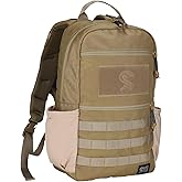 MGFLASHFORCE Small Military Tactical Backpack, Molle Army Pack Daypack, Laptop Compartment, 18L (Coyote Brown)