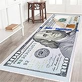 Hundred Dollar Bills Runner Rug 2x6,100 Bill USA Money Throw Accent Area Rug Large Floor Carpets Mat Non Slip Washable Runner