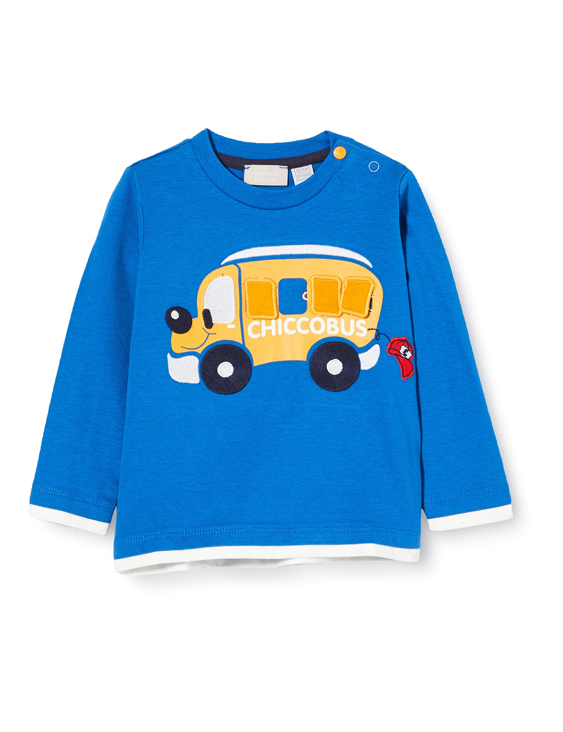chicco Baby Boys' T-Shirt Manica Lunga Long Sleeve, Blu e Giallo, 68