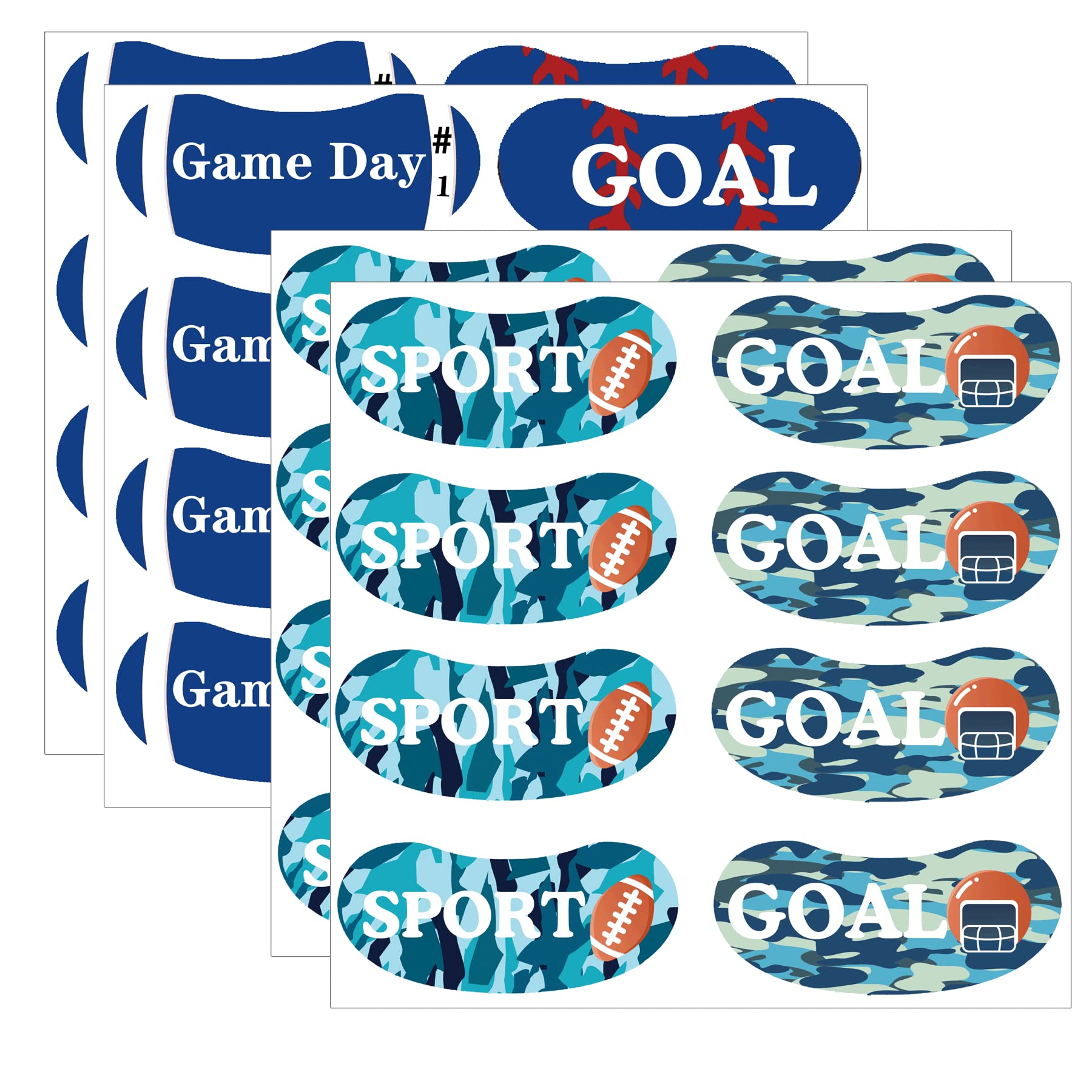 80 Pairs Sports Under Eye Black Strips Stickers for Kids - Baseball Football Softball Lacrosse Fans Eye Black Stickers for Themed Party Game Day Supplies