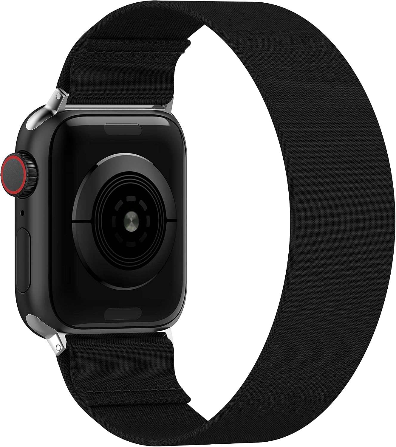 BMBEAR Stretchy Solo Loop Bands Compatible with Apple Watch 38mm 40mm 41mm Braided Elastic Weave Nylon Wristbands Women Men Straps for iWatch Series 7/6/5/4/3/2/1/SE Dark Black