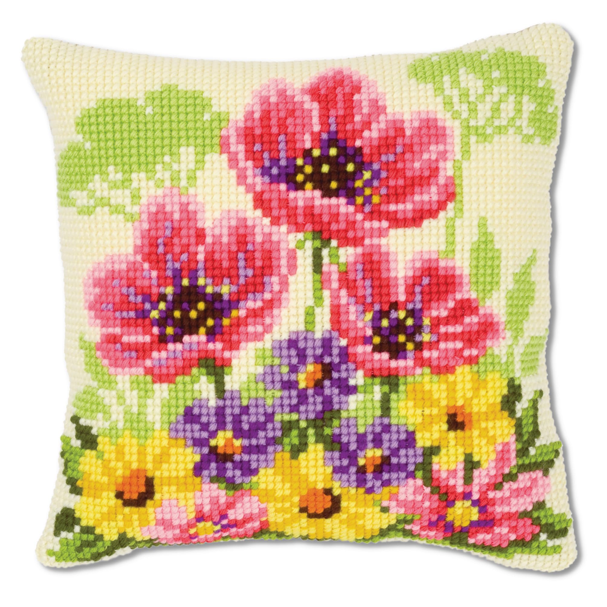 Vervaco Flower Field Poppies Cross Stitch Cushion