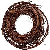 Sewroro DIY Crafts Twig Garland 15 Feet Natural Hanging Vine Wreath Decor for DIY Wreath Hanging Craft Wedding Holiday Party Home