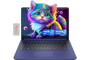 HP Premium Stream 14" HD Student&Business Laptop, 16GB RAM, 352GB Storage(64GB eMMC+288GB Docking Station Set), Intel Celeron