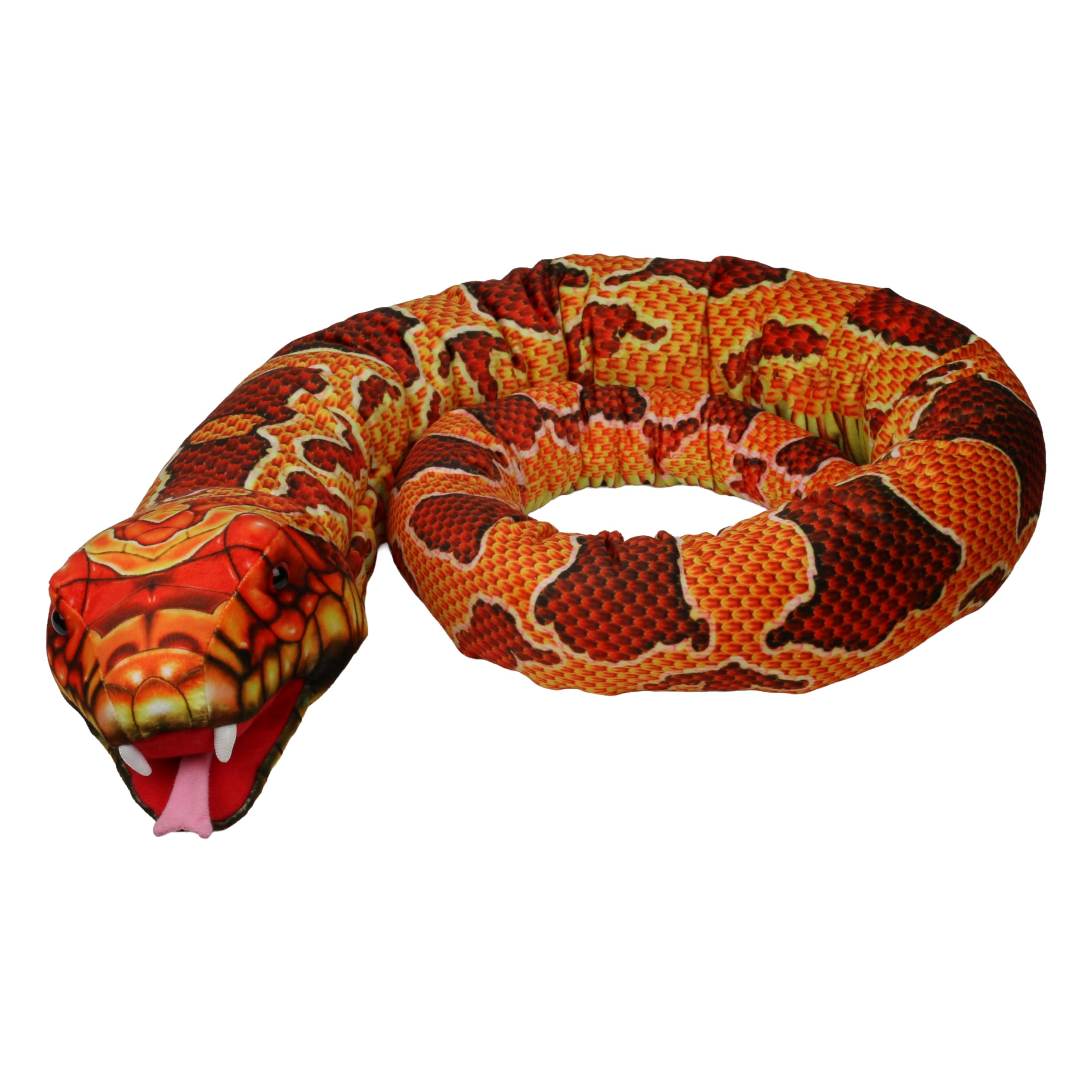 The Puppet Company Orange Snake Hand Puppet - 170cm Large Plush Reptile Toy - Realistic Wildlife Creature Puppet for Kids & Adults - Gift for Reptile & Animal Lovers