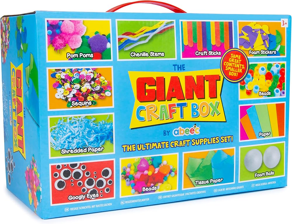 abeec Giant Craft Kit for Kids 1000+ Craft Pieces with Box