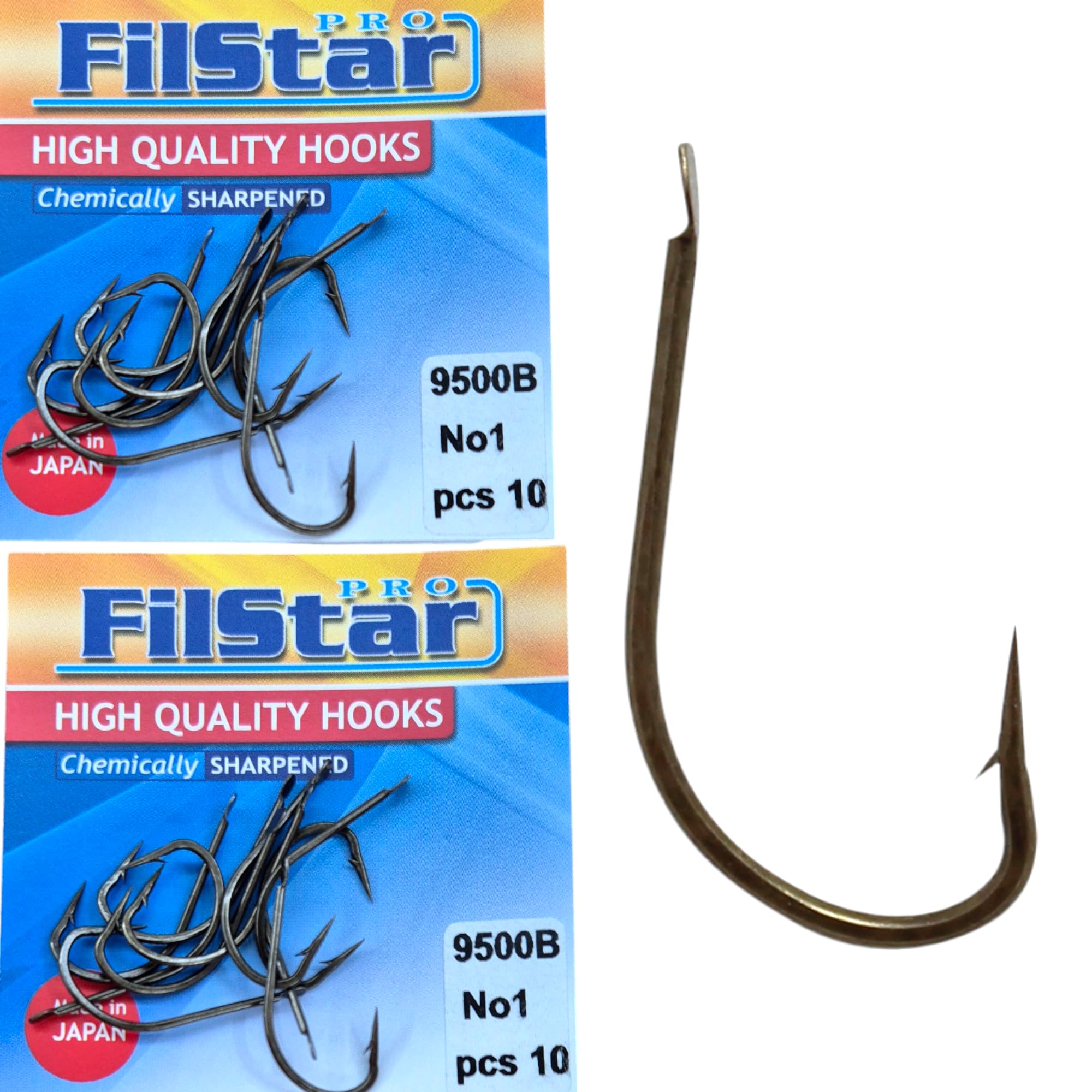 PRO FILSTAR 20 Pieces Fishing Hook Set N1 - Carp Fishing Hooks - Carp Fishing Accessories - Barbed Carp Hooks - Carp Fishing Reversed Hooks - Carp Rigs - Fishing Accessories - Method Feeder -