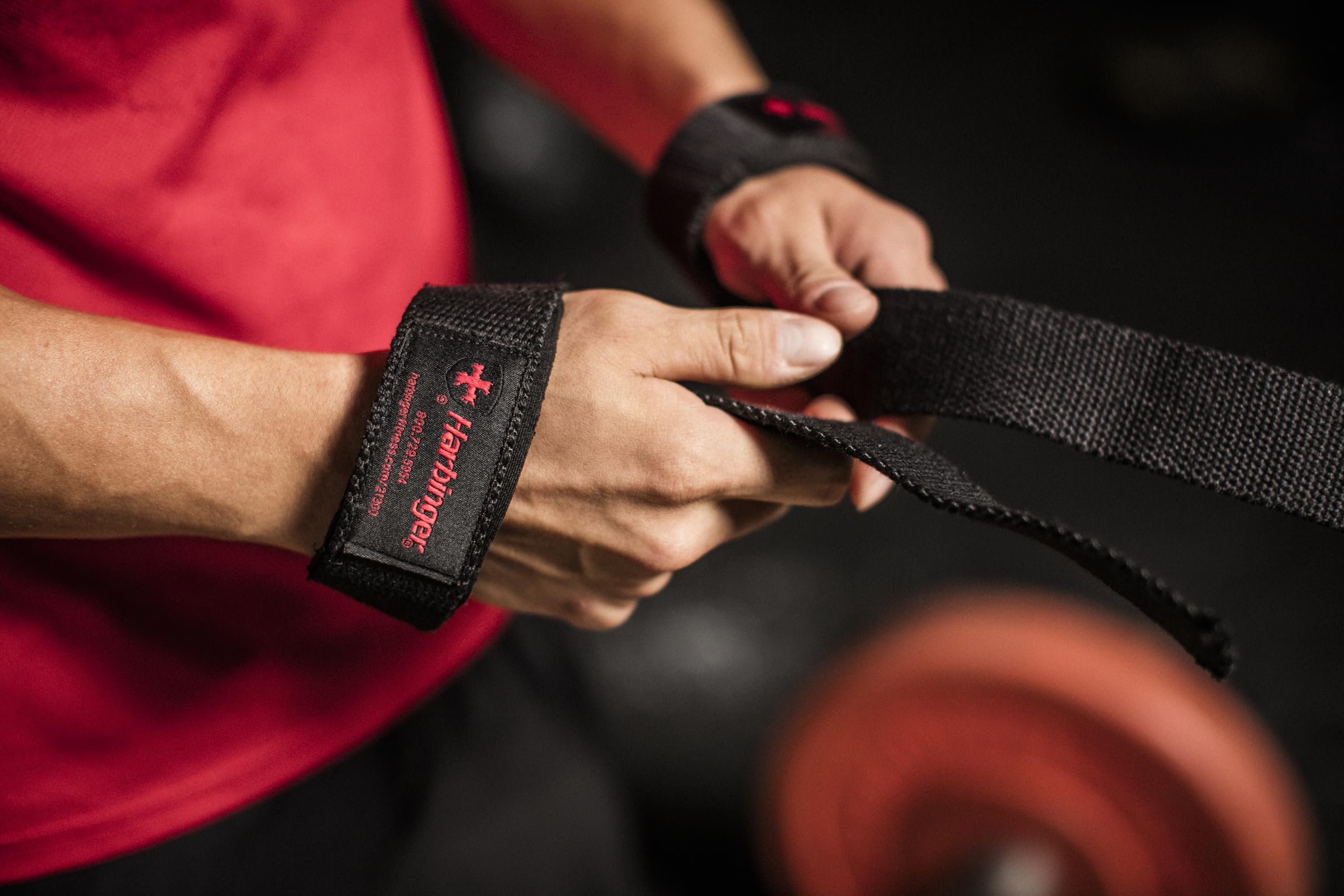 Harbinger Padded Cotton Lift Straps - Soft, Supportive Neotek Wrist Pads - 21.5