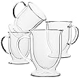 BTaT- Coffee Mug, Coffee Glass, Set of 4 (12oz, 350ml), Double Wall Glass Coffee Cups, Tea Cups, Latte Cups, Glass Coffee Mug