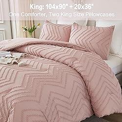 Litanika Blush Pink King Comforter Set, 3 Pieces