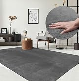 the carpet Relax Rug Modern Fluffy Short Pile Anthracite 60 x 110 cm