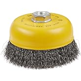DEWALT Wire Cup Brush, Crimped, Carbon Steel, 6-Inch x 5/8-Inch, 11 HP, .014-Inch (DW49102)