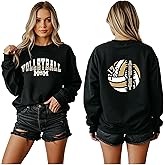 Custom Volleyball Mom Shirt&Sweatshirt with Name and Number, Personalized Volleyball Family Crewneck Pullover, Team Spirit Gift for Mom, Dad, Sister etc. Multi