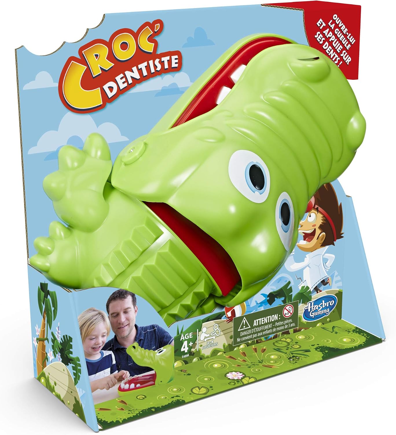 Hasbro Croc' Dentiste - Board Game for Children - Fun Game - French Version, Multicolor