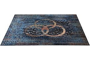 DRUM N BASE DRUMnBASE Vintage Persian Style Stage Rug | Non-Slip Waterproof Drum Mat | 6 FT x 5.25 FT Drum Carpet to Reduce Vibration for Drums, Amps, and Pedalboards | Durable Stage & Studio Mat
