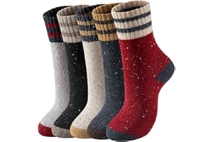 coclothy Wool Socks for Women - Womens Wool Socks Winter Socks for men Warm Thick Knit Wool Soft Vintage Casual Crew Socks
