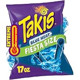 Takis Blue Heat Rolled Tortilla Chips, 17oz Bag | Extremely Spicy Hot Chili Pepper Flavor, Corn Snack Chips, Big Party Size for Sharing at Fiestas and Cook-Outs