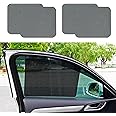 HEVLE 4Pcs Car Side Window Sunshade, Car Window Shades, Static Cling Films Stickers to Blocking UV Rays and Protecting Privacy, Reuseable Washable Sun Shade Universal for Cars, Trucks, SUVs