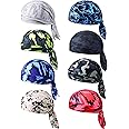Foaincore 8 Pack Do Rag Skull Caps for Men Sweat Wicking Doo Rags Cooling Helmet Liner Cycling Motorcycle Bandana