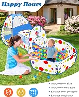 MAIKEHIGH Kids Play Tent and Tunnel 3 in 1 Pop Up Ball Pit Indoor Outdoor view 7