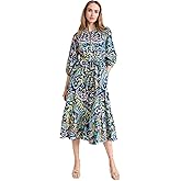 Shoshanna Women's Sunny Printed V-Neck Midi Dress