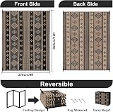 SHACOS Outdoor Rug 270x360 cm Waterproof Reversible Patio Rug Black view 2